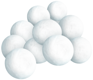 a pile of snow balls